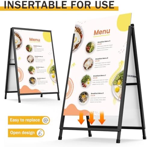 Relx A Frame Sign 24x36 Inch Outdoor, Heavy Duty Sandwich Board Signs, Double-Sided A Frames Sign Holder Business for Outside(Frame only).