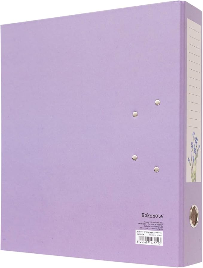 Grupo Erik Wild Flowers Lever Arch File - 2 Ring Binder A4, Cute Gifts | File Organiser 11 x 12.6 in - 28 x 32 cm Folders for Paperwork A4 | Cute Stationery Gifts