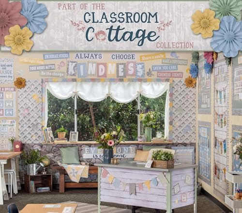 Teacher Created Resources Cottage Charm Paper Flowers Premade Decorations for Party Photo Backdrops, Classrooms Walls, Showers and Birthday Celebrations (TCR8353)