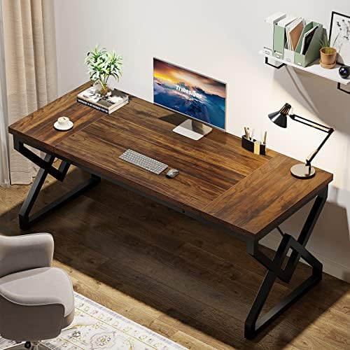 Tribesigns 63 inch Executive Desk, Industrial Computer Desk for Home Office