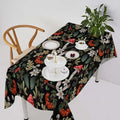 Autumn Mushroom Tablecloth, Rustic Vintage Farmhouse Mushrooms Fern Berries Leaves Botanical Print Table Cover for Outdoor Party Picnic Kitchen Dinning Table Decor 60x120in