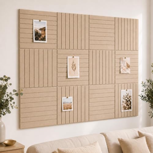 Stripe Felt Bulletin Board Tiles, Cork Board Alternative 48 x 36 in