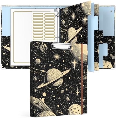 Rouidr 3 Ring Binder with clipboard, 1 inch 8.5 x 11 in Letter Size View Binders Organizer with Dividers Tabs & Clear Sleeves, School Supplies, Office Supplies
