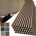 Art3d 108 x 12 in 3D Fluted Soundproof Wood Slat Wall Panel, 4-Pack, Peach