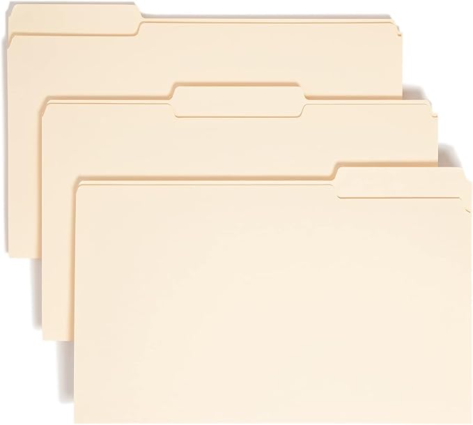 Smead File Folder,1/3-Cut Tab,Assorted Positions,Legal Size,Manila,100 per Box (15330),(Pack of 5)