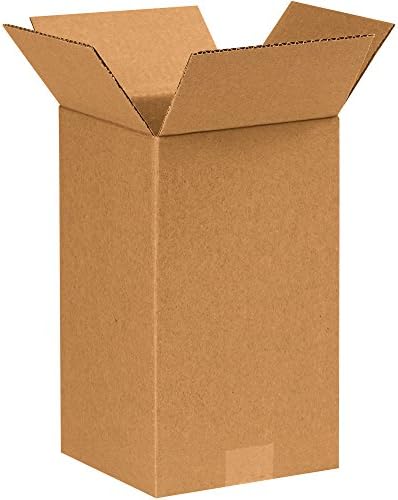 BOX USA 7x7x12 Tall Corrugated Boxes, Tall, 7L x 7W x 12H, Pack of 25 | Shipping, Packaging, Moving, Storage Box for Home or Business, Strong Wholesale Bulk Boxes