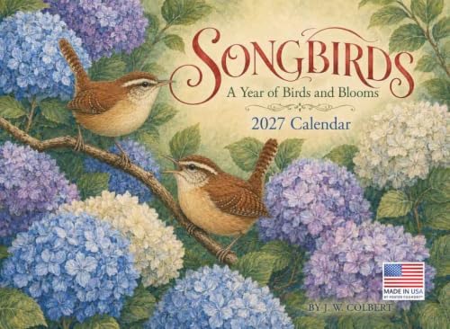 Watercolor Birds Calendar 2027 Monthly Bird Illustrations Wall Calender 12 Month