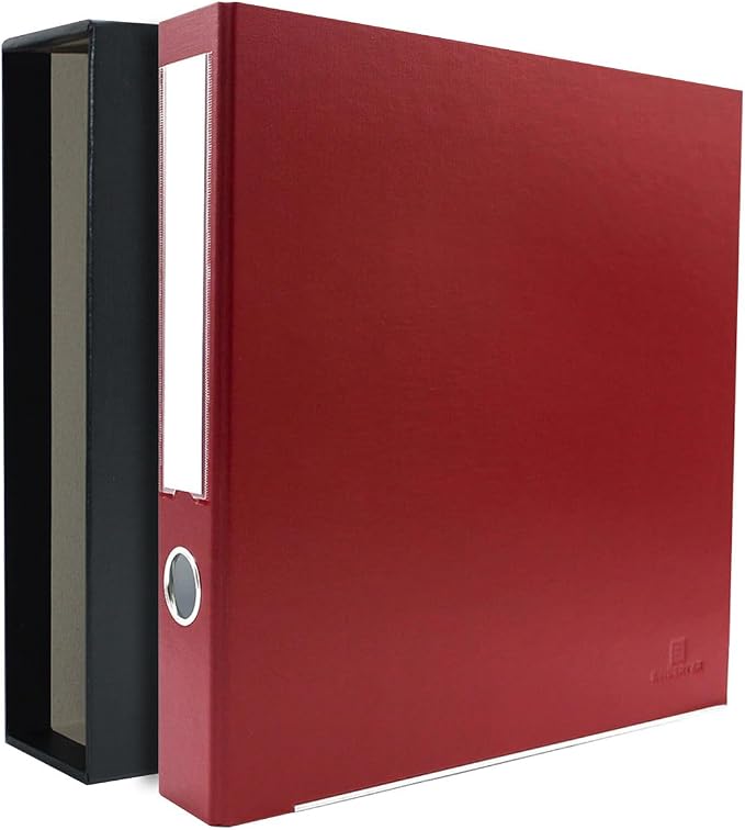 3-Ring Premium Binder & Slip Case - Brick Red, by Bindertek | 2" Spine Width, 325 Sheet Capacity, 1.25" D-Rings, Linen-Textured Covers, Steel Reinforced Edges