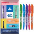 PILOT Frixion Heat/Friction Erasable Rollerball Pen FR7 - Medium Line 0.7mm Tip Nib - Floral Pillow Pack of 5 - Lime Green, Light Blue, Violet, Pink & Orange