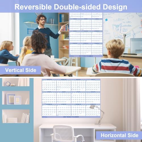 24" x 36" 2027 Wall Calendar 12 Month, Folded Wet & Dry Erasable Planner