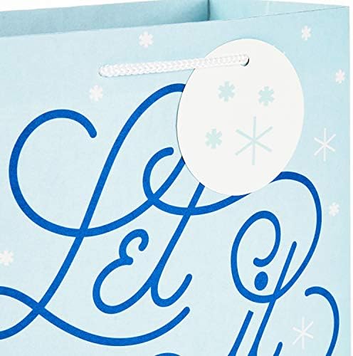 Hallmark Holiday Gift Bag Assortment (8 Gift Bags: 3 Small 6", 3 Medium 9", 2 Large 13") Red, Green and Blue Ornaments, Let It Snow, Happy Holidays with Snowman and Christmas Trees (Pack of 2)