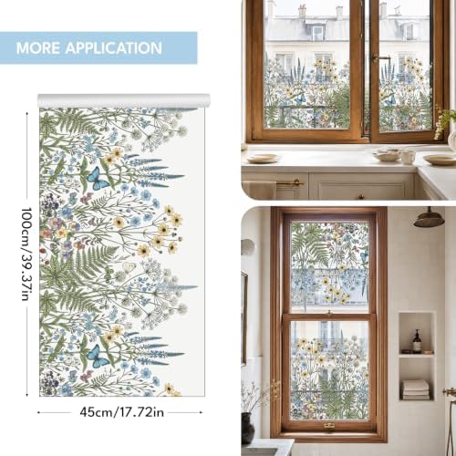 ADD.HERES Stained Glass Window Film, Window Film Decorative, 17.5 x 78.7 in