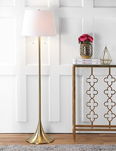 JONATHAN Y Amelia LED Floor Lamp 63" Modern Metal, Brass Gold