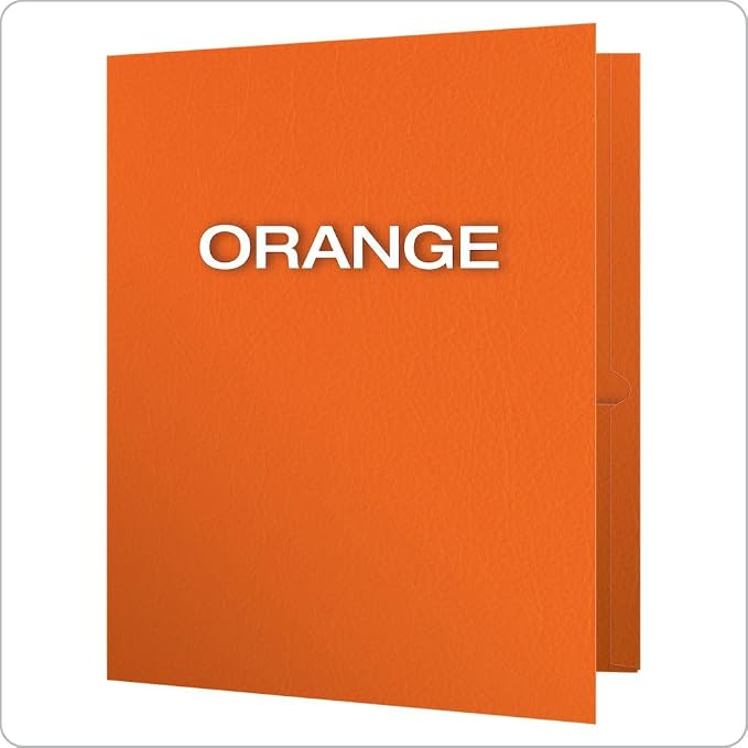 Oxford Twin-Pocket Folders,Textured Paper,Letter Size,Orange,Holds 100 Sheets (57510EE) 25 Count (Pack of 5)
