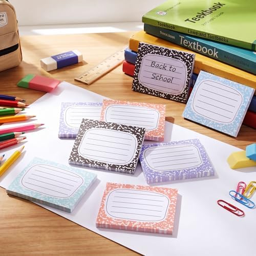 48 Pads 1440 Sheets Composition Notebook Sticky Notes Teacher Note Pads Back to School Supplies Gifts Self Adhesive Memo Pad Cute Gifts for Students Classroom