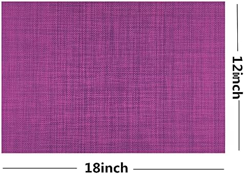 WAZAIGUR Placemats Crisscross Woven Vinyl Place Mats Set of 8 Purple