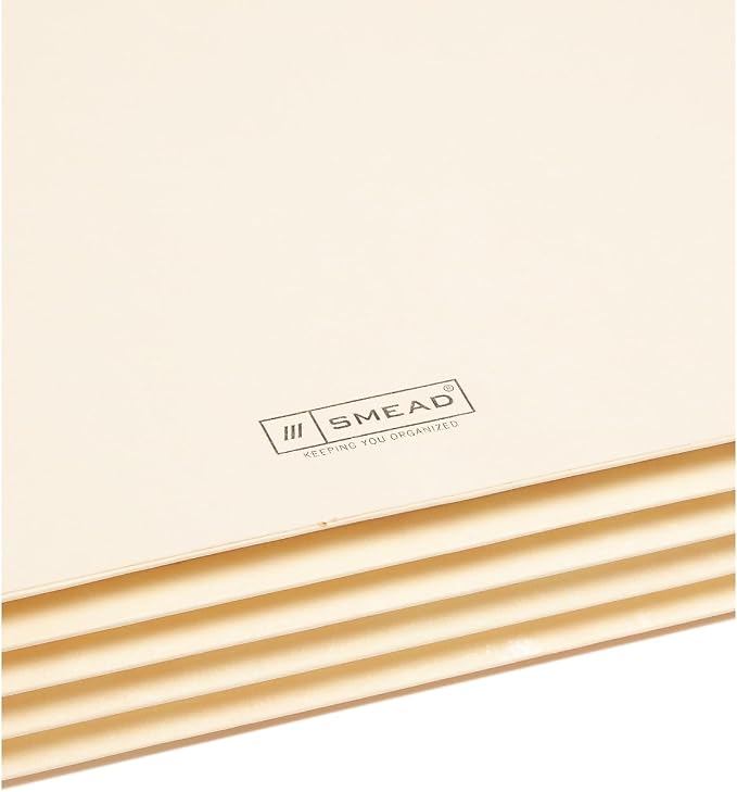 Smead End Tab File Pocket, Reinforced Straight-Cut Tab, 3-1/2" Expansion, Tyvek®-Lined® Gusset, Letter Size, Manila, 10 per Box (75164)