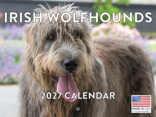 Irish Wolfhound Calendar 2027 Monthly Wall Calender 12 Month