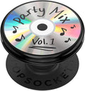 PopSockets Adhesive Phone Grip, Holder- Party Mix CD | Secure Comfortable Hold, Anti-Drop, Kickstand, Spinning, Spinner, Backspin, iPad, Removable, Popper
