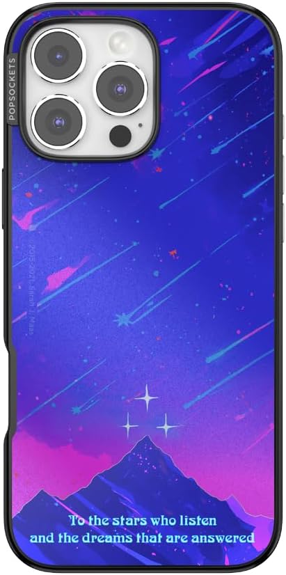 PopSockets iPhone 16 Pro Max Phone Case with MagSafe, Wireless Charging Compatible, Bookish - Mirror Starfall