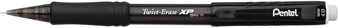 Pentel Twist Erase EXPRESS Automatic Pencil, 0.5mm Lead Size, Black Barrel, Box of 12 (QE415A)