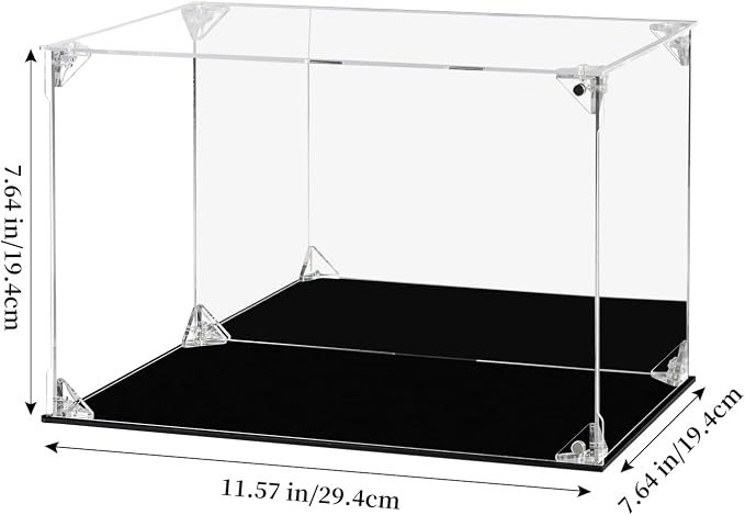 Display Case for Collectibles Assemble Clear Acrylic Box Alternative Glass Case for Display Action Figures Home Storage Organizing Toys (Internal dim 11.5X7.5X7 inch)