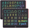 16 Inch LCD Writing Tablet for Kids 2 Pack, Large Drawing Board Doodle Pad, Colorful Screen Erasable Sketch Tablet, Travel Toys and Reusable Learning Gift for Boys Girls (Pink)