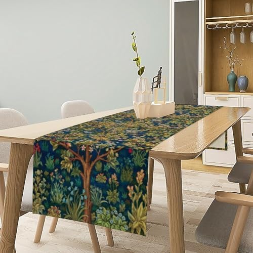 William Morris Floral Table Runner Vintage Flowers Table Runner for Dining Table Decor 13 x 70 Inch Strawberry Thief