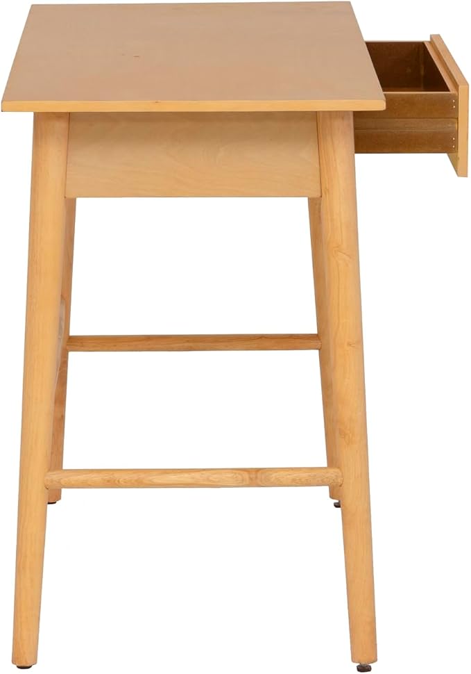 Linon Melissa Natural Wooden One Drawer Writing Desk