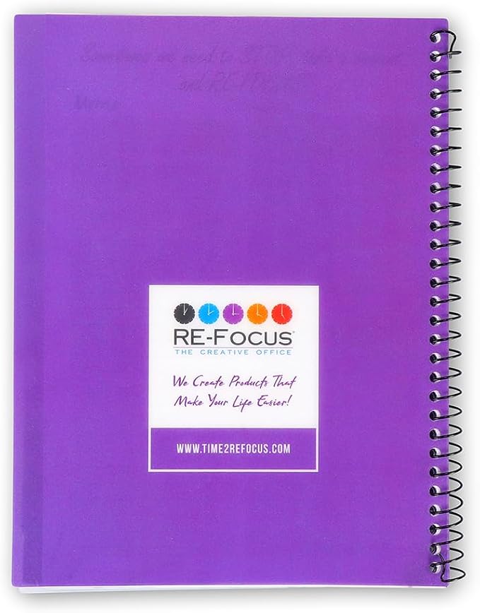 RE-FOCUS THE CREATIVE OFFICE, 2026-2027 Academic Calendar, Monthly and Weekly Views with Time Slots, To-Do List (Purple)