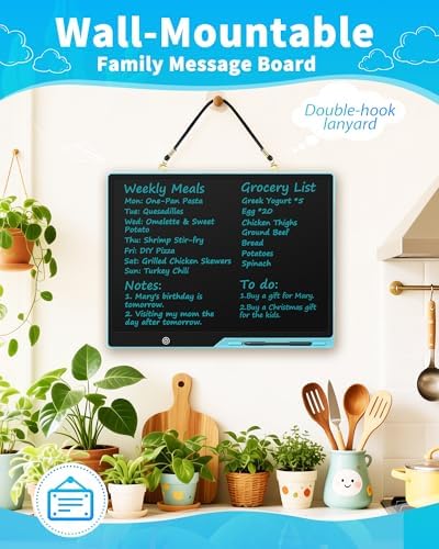 [Rechargeable] 20 Inch LCD Writing Tablet for Kids, Extra-Large Drawing Tablet for Adults, Educational & Learning Toys for Boys Girls Ages 8-12 Years Old, Drawing Board for Kids Birthday Gift (Blue)