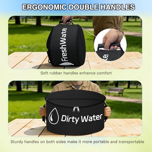 Nilight 1 Pack RV Sewer Hose Storage Bag, Waterproof Black Dual Zipper