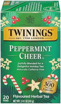 Twinings Peppermint Cheer Herbal Tea Individually Wrapped Bags, 20 Count (Pack of 1), Peppermint & Vanilla, Naturally Caffeine-Free, Enjoy Hot or Iced, 20 Teabags