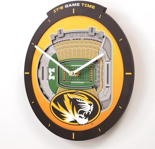 YouTheFan NCAA Missouri Tigers StadiumView 3D Wall Clock