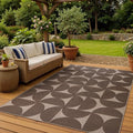 Lahome Tan Outdoor Rug 5x7, Semi Circle Easy Jute Indoor Outdoor Patio Rug