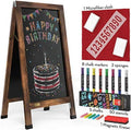 Arteza 40x20 Inch A-Frame Chalkboard Easel Set, Outdoor Chalkboard Sign with Chalk Sticks, Chalk Markers, Erasers, and Stencils, Standing Sign, Office Supplies for Businesses, Announcements & Events