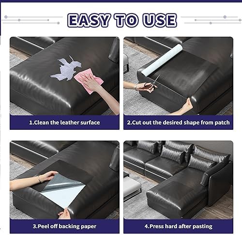 Besezx Leather Repair Patch Tape Kit, Self Adhesive Leather Repair for Furniture, Couch, Sofa, Car Seats,Office Chair,Vinyl Repair Kit.30inx16in