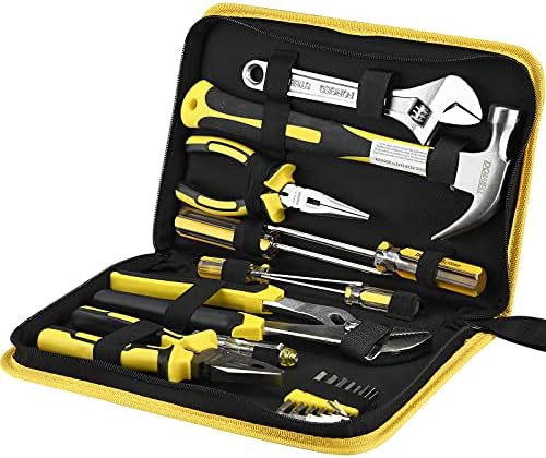 DOWELL Tool Set Household Tool Kit with Storage Tool Bag Pouch, 19 PCS