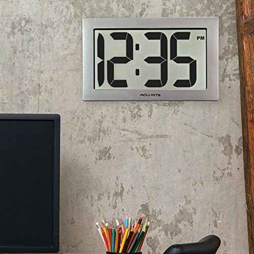 AcuRite 75102 9.5" Large Digital Clock with Intelli-Time Technology