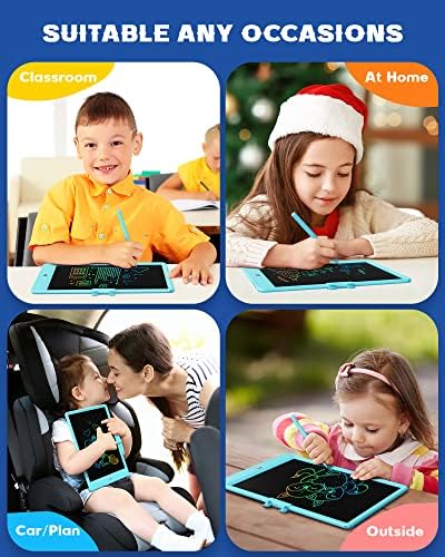 Bravokids Toys for 3-6 Years Old Girls Boys, LCD Writing Tablet 10 Inch Doodle Board, Electronic Drawing Pads, Educational Birthday Gift for 3 4 5 6 7 8 Years Old Kids Toddler (Blue) (Pack of 3)