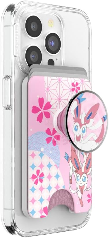 PopSockets Phone Wallet for MagSafe with Grip- Sylveon's Dream | PopWallet, Holds 3 Cards, Magnetic, Removable, Secure, Pokemon, Gengar, Eevee, iPad, Removable, Popper