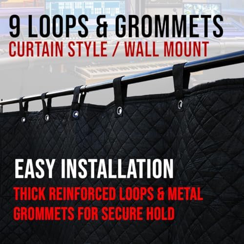 Boxer BXR Studio Thicker Sound Dampening Blanket 80" x 96" - Loops & Grommets for Easy Installation - Diamond Pattern Insulated Blanket, Light Blocker, Sound Absorbing