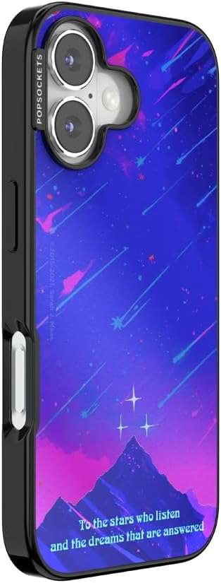 PopSockets iPhone 17 Phone Case with MagSafe, Wireless Charging Compatible, Bookish - Mirror Starfall