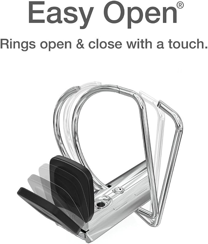 Cardinal 3 Ring Binder, Binders for School and Office, Durable 4 Inch Premier Easy Open Binder, ONE-Touch Locking Slant-D Rings, 880-Sheet Capacity, ClearVue Cover, PVC-Free, White (10340CB)