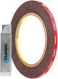 CANOPUS Double Sided Tape, 5952 Heavy Duty Mounting Tape, Strong Bond & Weatherproof Seal Strip for Automotive Mounting, Picture and Photo Frame, Poster, Craft, 0.125 in x 15 ft, Black, Made in USA
