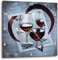 3dRose Wall Clock Silent - 10 inch - Wine Heart - Designs General Themes