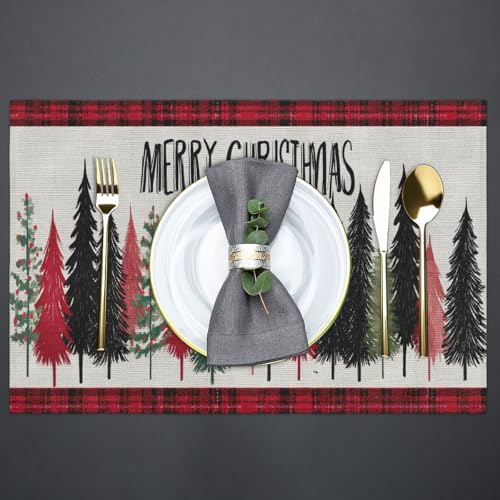 Placemats 12x18 Inch Washable Linen Place Mats Cloth Tables Mats