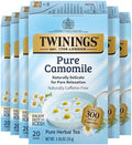 Twinings Pure Camomile Herbal Caffeine-Free Tea Bags, 20 CT Box (6 Pack)