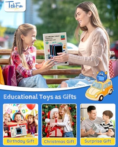 TEKFUN 2 Pack LCD Writing Tablet for Kids, 8.5 Inch Blue+Pink Doodle Board Drawing Board Drawing Tablet with Lanyard, Educational Kids Easter Christmas Toys Birthday Gift for Boys Girls 3-12 Years Old
