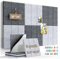 Large Felt Board Tiles for Wall with Pack of 6 Pin Board Notice Boards for Home Office Kitchen, Bulletin Board Wall Tiles for Photos Memos (Drak Grey+Light Grey, 6 Pack)